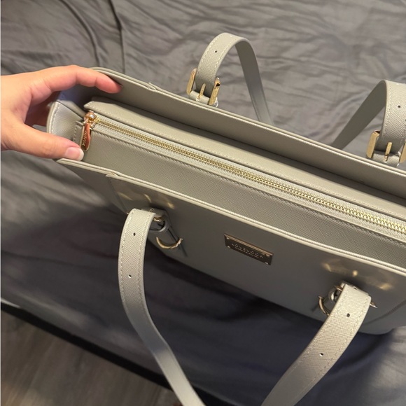 grey faux leather laptop purse/bag - Picture 5 of 15